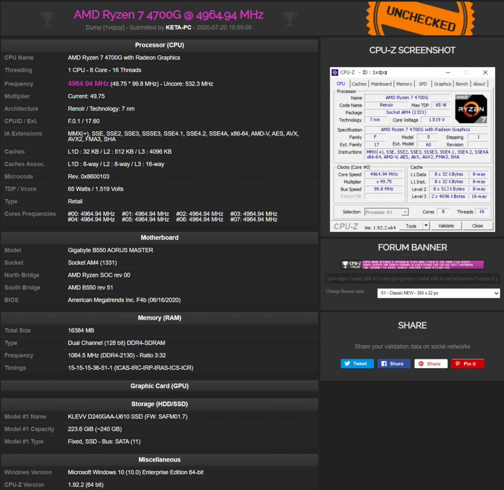 AMD Ryzen 7 4700G 8 Core Renoir APU_5 GHz Overclock_1